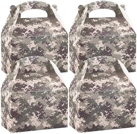 Restaurantware Camouflage Gable Party Boxes 25 Count With Handle