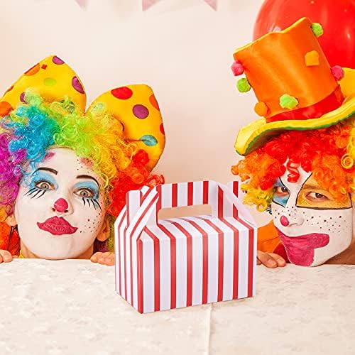 Elcoho 24 Pack Red White Circus Party Gift Boxes
