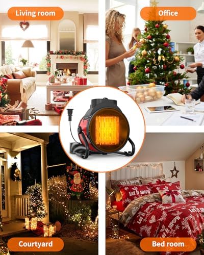 1500W Portable Electric Patio Heater with 3 Modes and Overheat Protection