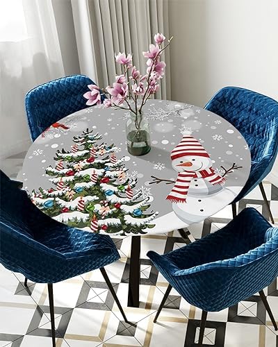 ZOE GARDEN Christmas Gnomes Round Waterproof Table Cover