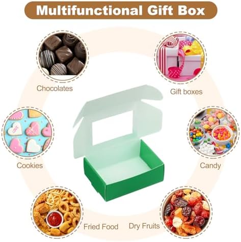 Uxcell 20Pcs Kraft Soap Boxes with Clear Window Green