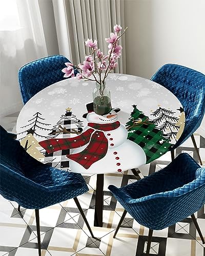 Christmas Round Waterproof Table Cover for Indoor Outdoor Use