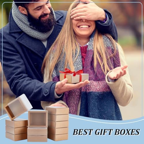 BENECREAT Kraft Gift Boxes with PVC Window