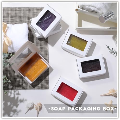Zonon 100 Piece Kraft Soap Boxes with Clear Window