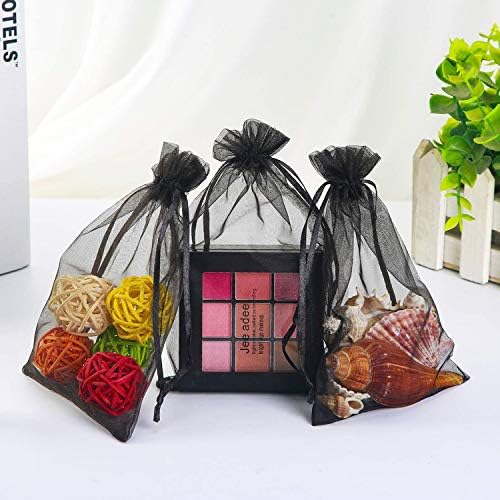100 Pcs Black 4x6 Inch Drawstring Gift Wrap Bag