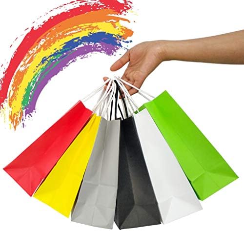 25 PCS Small Gray Kraft Gift Bags with Handles