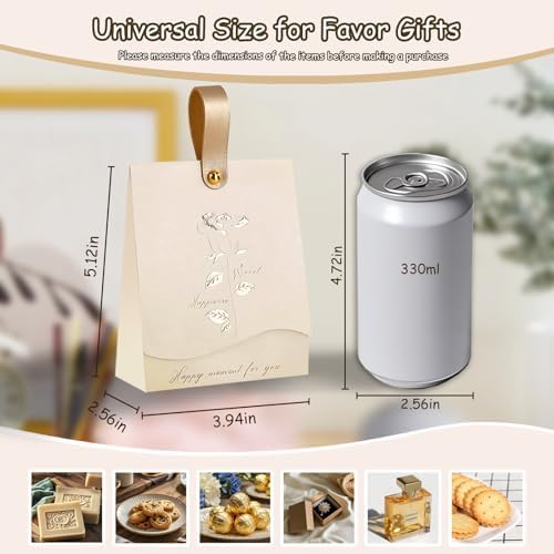 FAYEVIVI 20pcs Beige Gift Boxes with Handles for Parties
