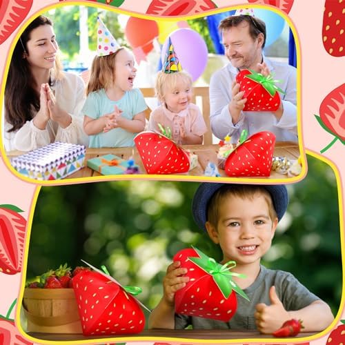 30 Pcs Strawberry Treat Boxes for Birthday Party Decorations