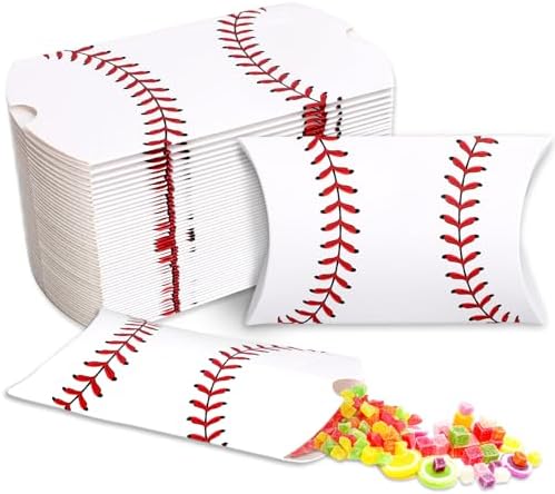 Whaline 50Pcs Baseball Theme Gift Boxes