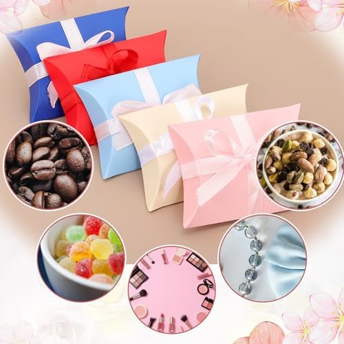 PATIKIL 100 Pcs Beige Pillow Gift Boxes