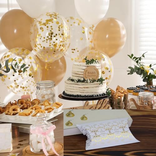VstarOne 40 PCS Gold Flower Gift Pillow Boxes