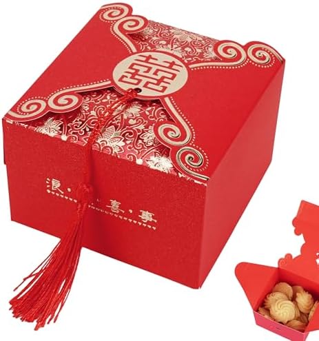 HannaFires 20pcs Double Happiness Favor Boxes