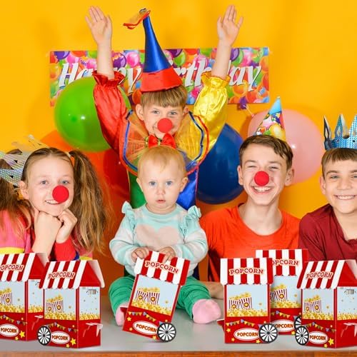 Trandraft 24 Pcs Circus Popcorn Boxes
