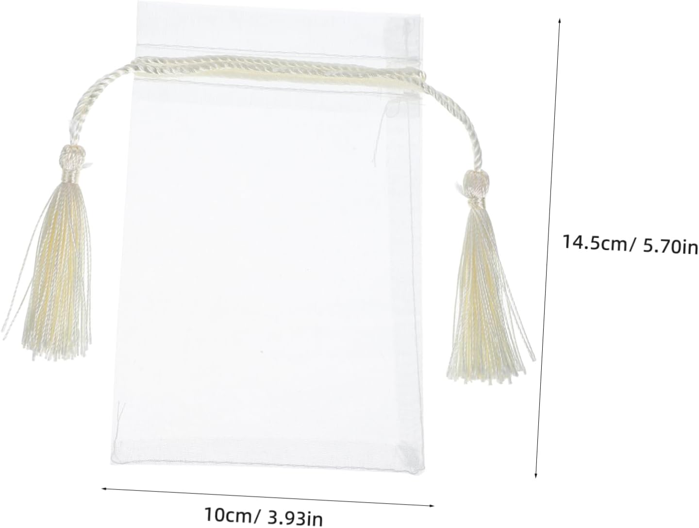 Healifty 10 Pcs Transparent Organza Drawstring Bags with Tassels
