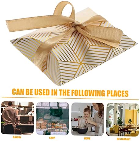FRCOLOR 50PCS Small Pillow Candy Boxes with Foil Design