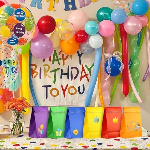 KEYYOOMY Small Rainbow Party Favor Bags 24 CT