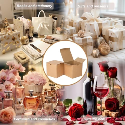 SHIPKEY 10 Pcs Kraft Gift Boxes with Lids