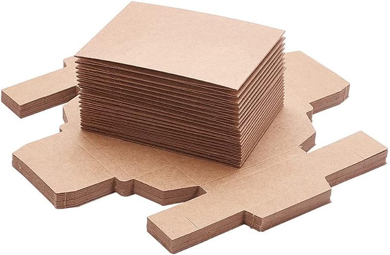 Esowemsn 10pcs Brown Kraft Paper Gift Boxes for Packaging and Crafts