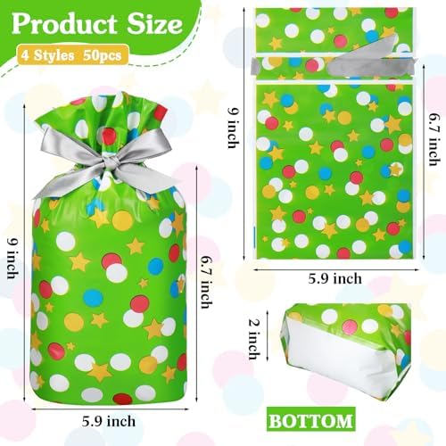 Capoda 50 Pcs Colorful Polka Dots Gift Bags