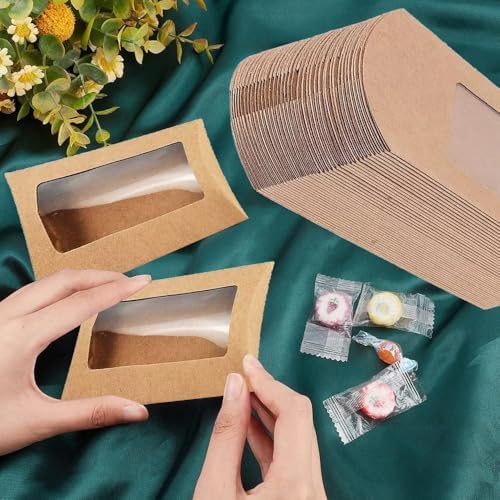 50Pcs Mini Cookie Box with Window for Party Favors
