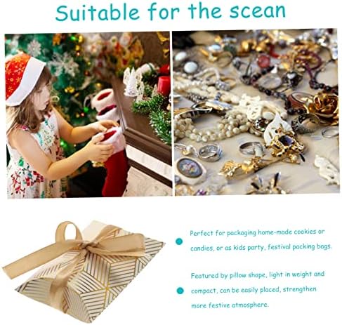 FOMIYES 50pcs Gold Foil Pillow Boxes for Parties and Holidays