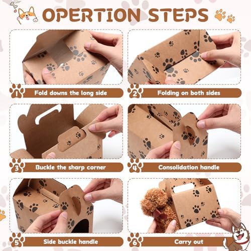 30 Pcs Paw Print Party Favor Boxes for Adoption and Weddings