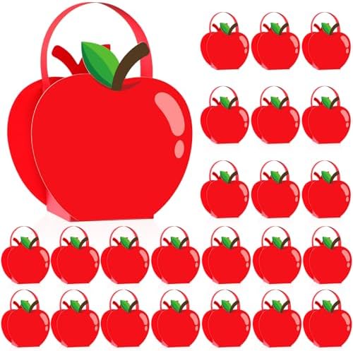 CHUNNIN 24 Pack Red Apple Gift Boxes for Back to School