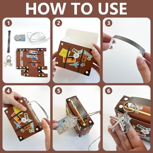 Aizhuang 50 Pcs Suitcase Party Favor Box Set