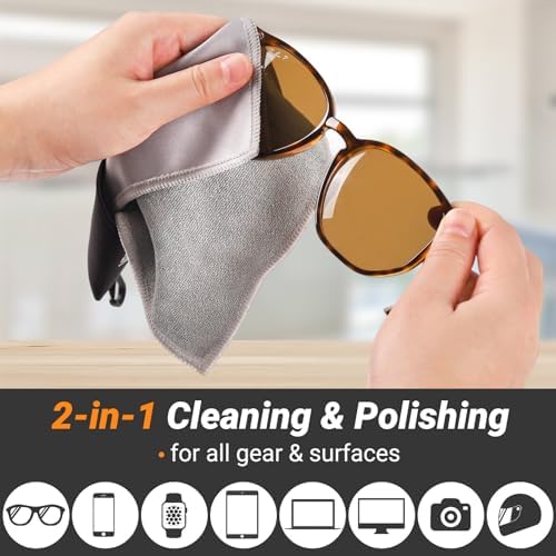 2-Sided Glasses Cleaning Kit Patriotic Microfiber Cloth Keychain
