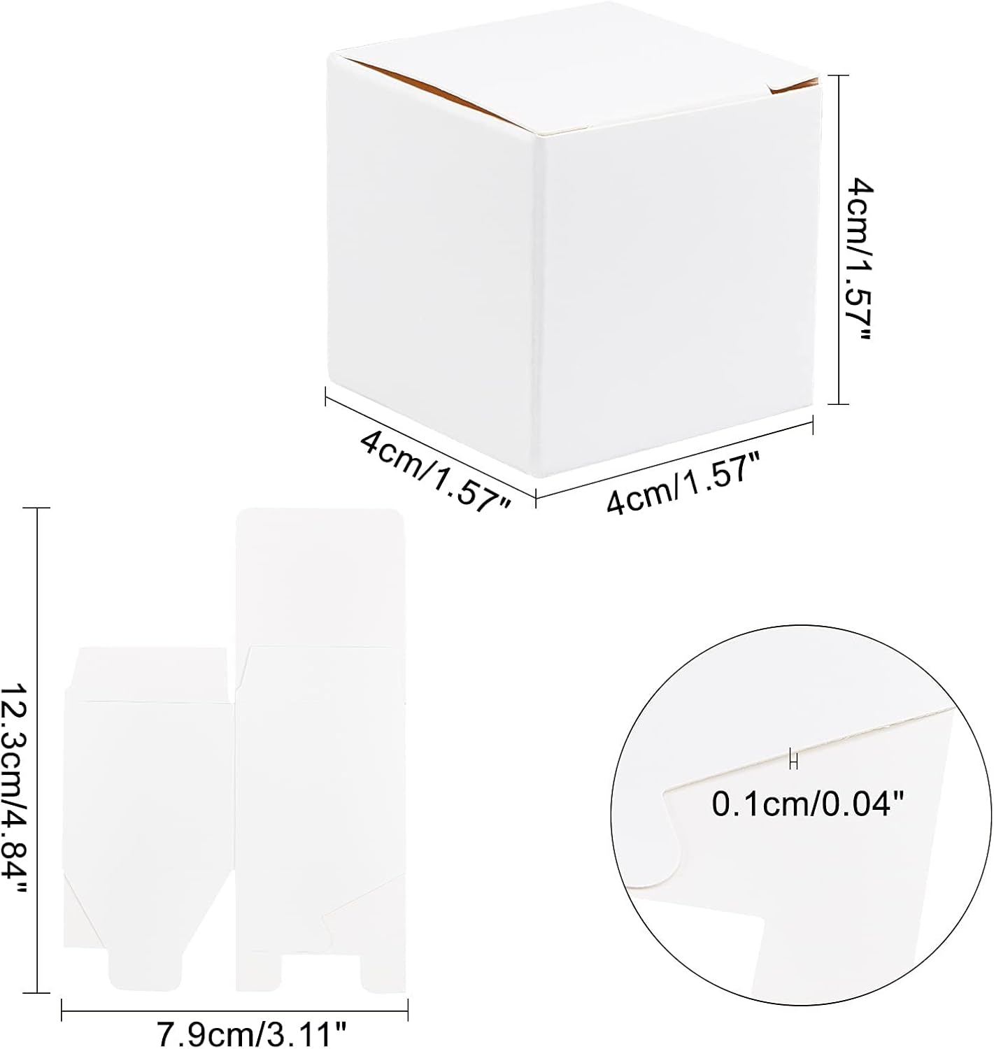 PH PandaHall 30 Pack Mini White Kraft Gift Boxes with Lid
