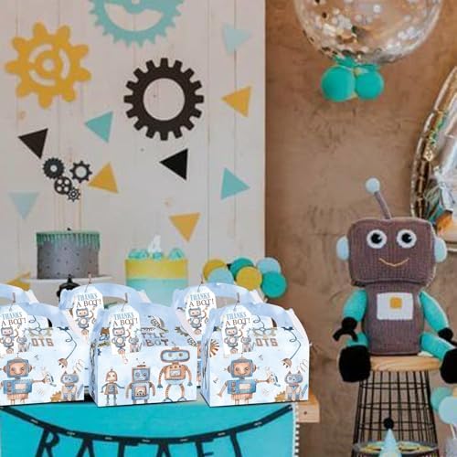 Karaqy Robot Party Favor Boxes 12 Pcs