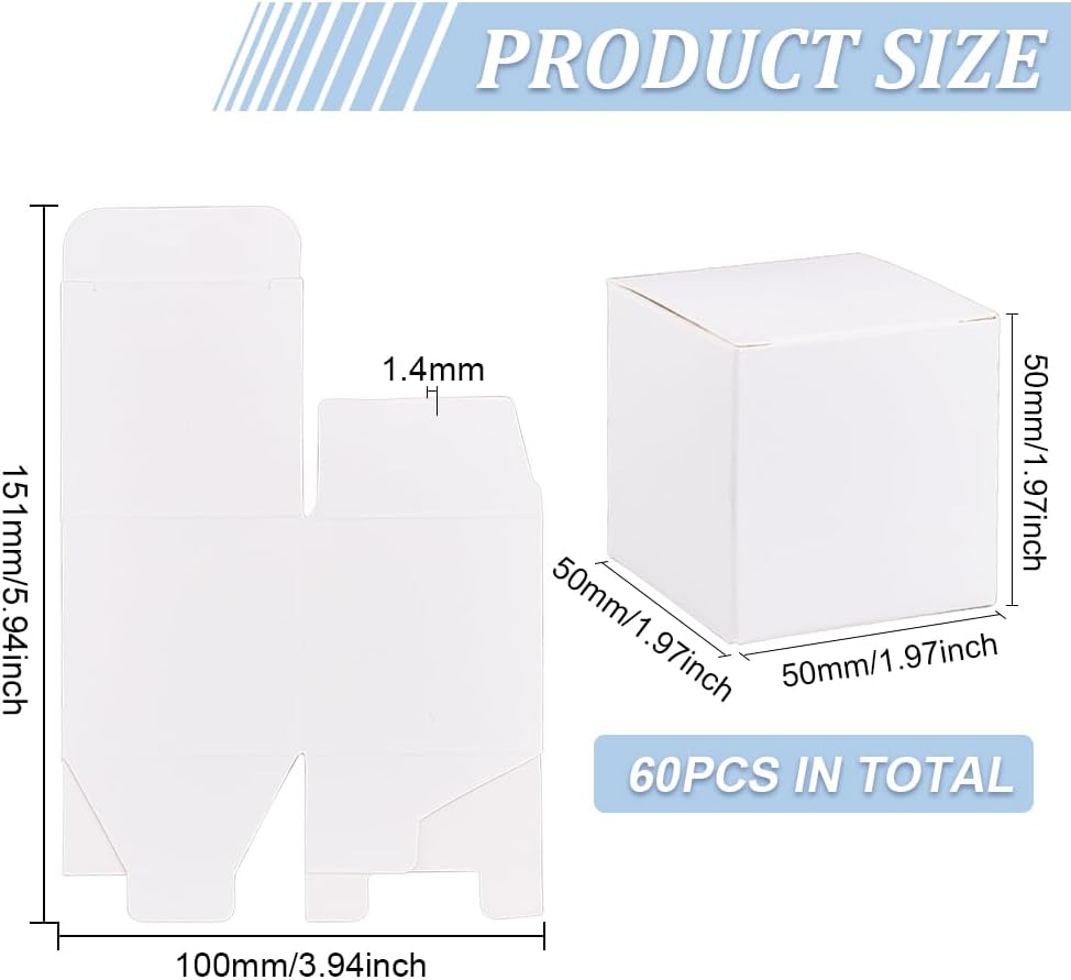 BENECREAT 60PCS White Gift Boxes with Lids for Wrapping and Parties