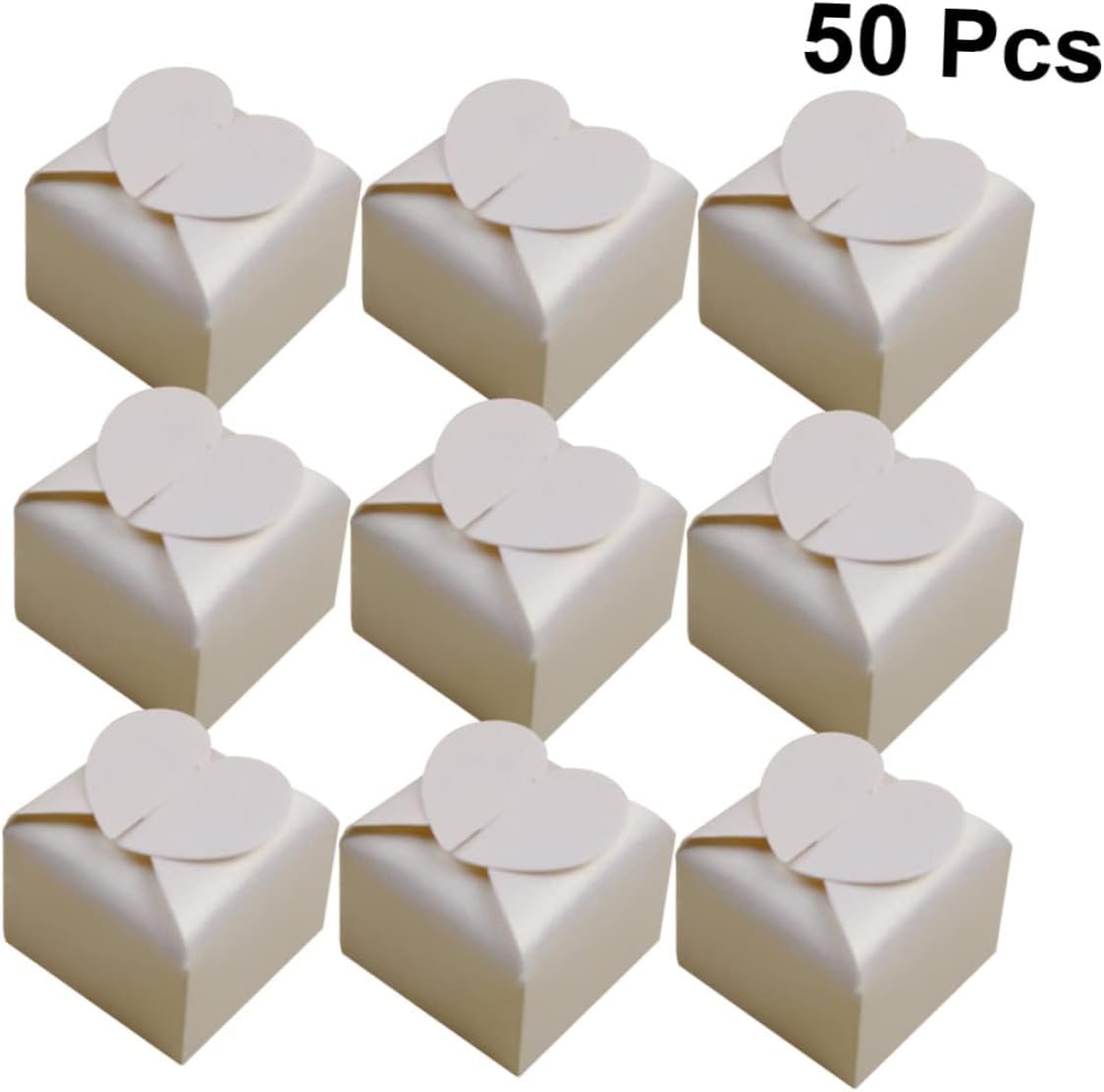 Homoyoyo 50pcs Heart Shaped Paper Candy Boxes for Wedding Birthday Parties