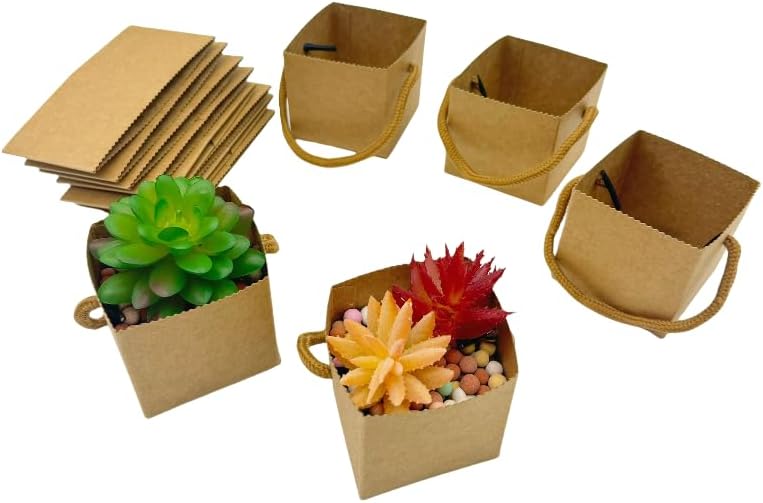 Urier 40 Succulent Wraps with Handles for Gift Packaging