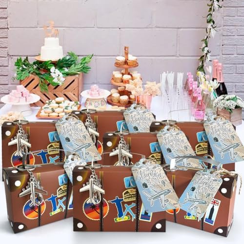 Aizhuang 50 Pcs Suitcase Party Favor Box Set