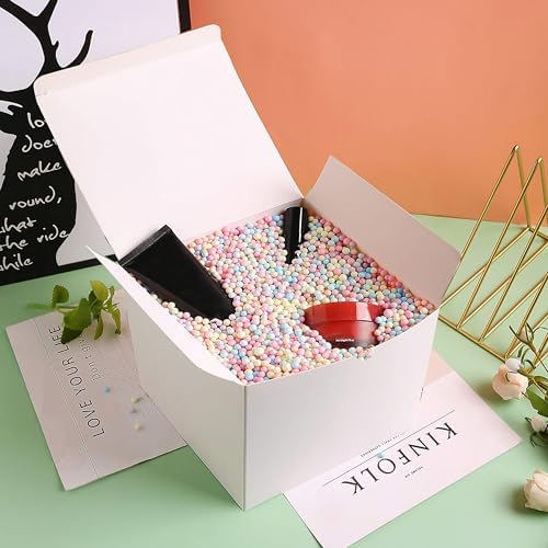 SHIPKEY 100PCS White Cardboard Gift Boxes with Lids
