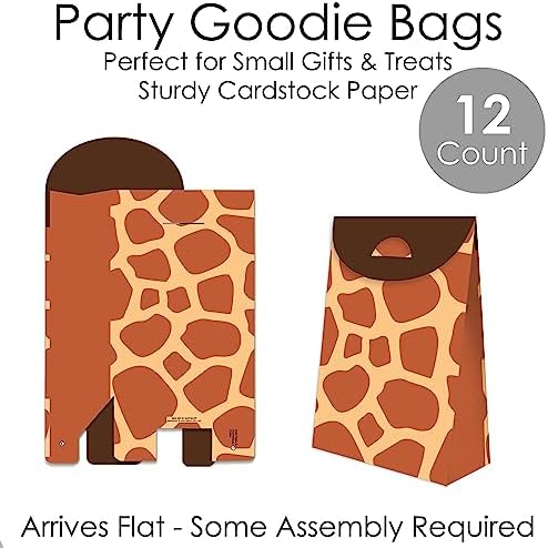 Big Dot of Happiness Giraffe Print Party Goodie Bags Set of 12