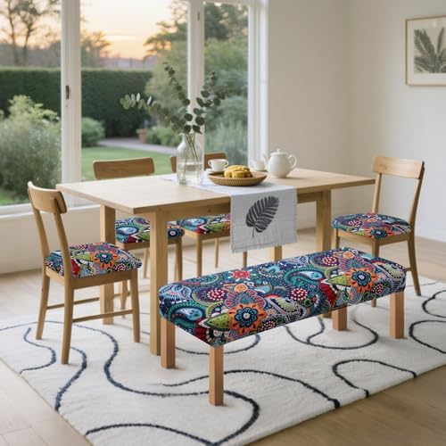Yisun Dining Bench Covers Stretchy Washable Slipcovers