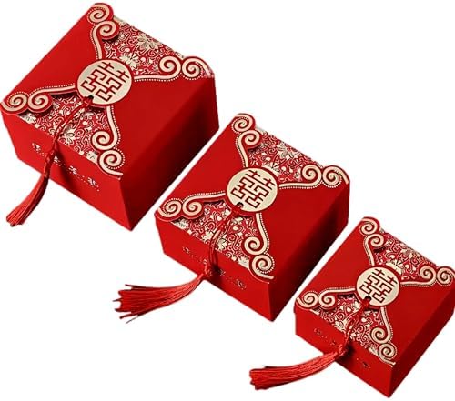HannaFires 20pcs Double Happiness Favor Boxes