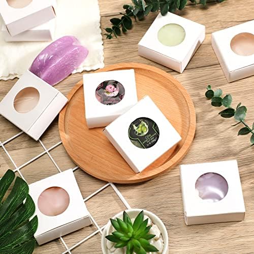 Chinco 30 Pcs Kraft Paper Gift Boxes with Clear Window