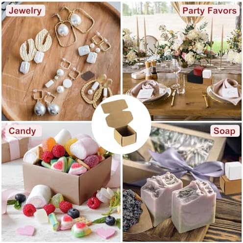 PATIKIL 39x39x2 Mini Square Gift Boxes with Lid 40 Pack