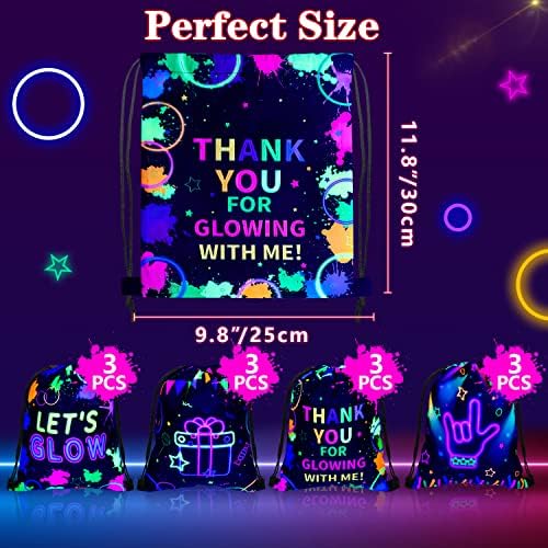 XJLANTTE Glow in the Dark Party Bags with Drawstring