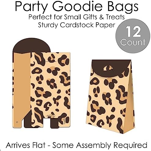 Big Dot of Happiness Leopard Print Party Goodie Bags Set of 12