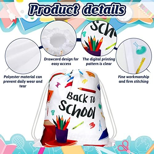 Woanger 16 Pcs Drawstring School Bags with Pattern