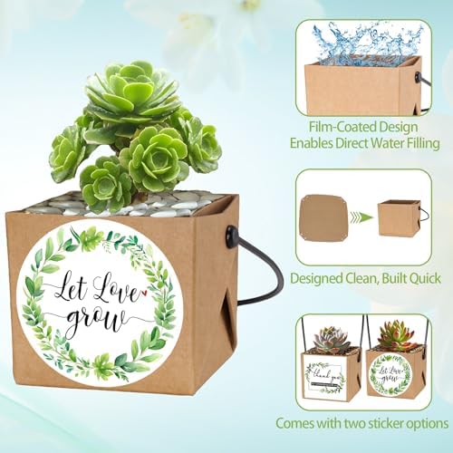 ENYOUNG 50 Pcs Mini Succulent Wrap Bags with Handle