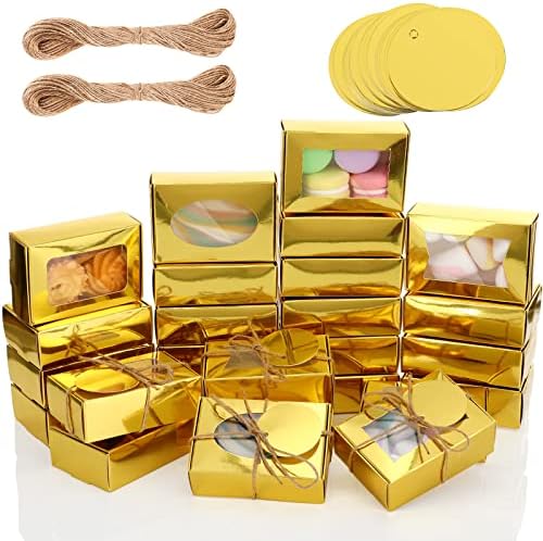 Yexiya 60 Pcs Kraft Soap Boxes with Window for Gifts