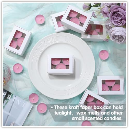 Zonon 100 Piece Kraft Soap Boxes with Clear Window