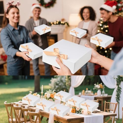 12 Pack White Square Gift Boxes with Metal Pens