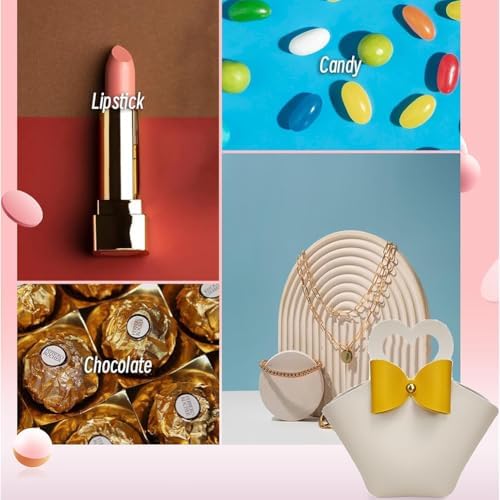 10 Pack Mini PU Leather Gift Bags with Bowknot Handle