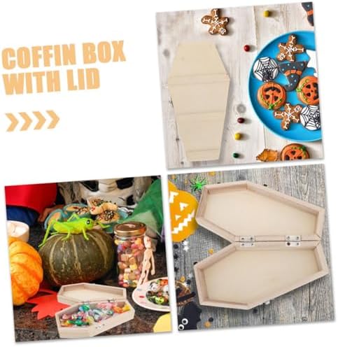 OKUMEYR 3Pcs Coffin Shaped Halloween Treat Boxes